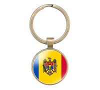 Bodmind Flag Key Chain Ring,Flying Eagle Moldova Flag Art Car Bag Wallet Ornaments Craft Accessory For Decoration Cabochon Pendant Hanging Gifts Buckle,Aoya,25Mm