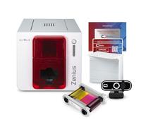 Bodno Evolis Zenius Single Sided Id Card Printer & Complete Supplies Package with Id Software Silver Edition