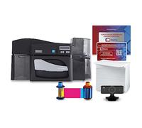 Bodno Id Card Printer & Complete Supplies Package with Id Software Fargo DTC4500e Dual Sided Bronze Edition Software