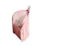 BODOBTF 1 Pc Stand Cosmetic Bag for Women Clear Zipper Makeup Bag Travel Female Makeup Brush Holder Organizer Toiletry Bag(B-Pink)