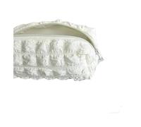 BODOBTF 1PC Cosmetic Bag Makeup Pouch Solid Color Pencil Case Creative Pillow Bag School Supplies Stationery Box Cosmetic Organizer(White)