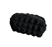 BODOBTF 1PC Cosmetic Bag Makeup Pouch Solid Color Pencil Case Creative Pillow Bag School Supplies Stationery Box Cosmetic Organizer(Black)