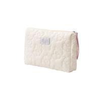 BODOBTF New Flower Pattern Women Makeup Bag Cosmetic Bags Quilted Cotton Soft Makeup Case Pouch Zipper Large Travel Wash Pouch(5)