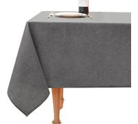 BODOBTF Rectangle Tablecloth Faux Linen Table Cloth Waterproof Wipeable Fabric Round Tablecloth Washable Table Cover For Kitchen Dining(Gray,(80x120cm))