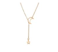 BODOBTF Simple Moon Star Pendant Choker Necklace Simple Gold Color Alloy Charm Chain Collares Necklace For Women Party Jewelry(N319-01)