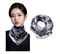 BODOBTF Warm Square Scarf Magnetic Button Triangle Scarf Cotton Scarf Women's Spring, Autumn, And Winter Western Style Neck Style Ve(8)