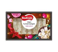 Bodrum Delight Luxury Plain 350g | Turkish Delight Sade Lokum Dessert Gourmet Box | Confectionery Authentic & Luxurious Selection of Turkish Delight Gift Box | from Turkey (Luxury Plain 350g, 1 Pack)