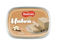 Bodrum Tahini Halva Plain 350g x 10 Pack - Traditional Sesame Helva - Classic Soft & Creamy Dessert