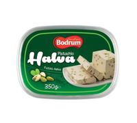 Bodrum Tahini Halva with Pistachio 350g x 10 Pack - Traditional Fıstıklı Helva - Rich Sesame Dessert with Crunchy Pistachios