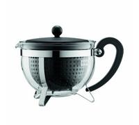 Bodum 1.3 Litre Chambord Teapot With Coloured Plastic Filter, Black