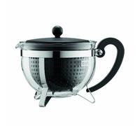 Bodum 1.3 Litre Chambord Teapot with Coloured Plastic Filter, Black