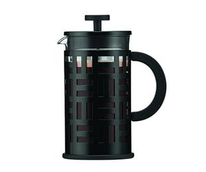 BODUM 1 Litre 34 oz 8-Cup Stainless Steel Frame Eileen Coffee Maker, Black