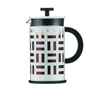 BODUM 1 Litre 34 oz 8-Cup Stainless Steel Frame Eileen Coffee Maker, White