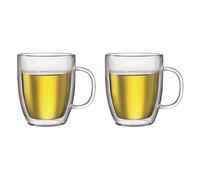 Bodum 10606-10 BISTRO Espresso Mug Set (Double-Walled, Dishwasher Safe, 0.45 L/15 oz) - Pack of 2, Transparent