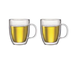 Bodum 10606-10 BISTRO Espresso Mug Set (Double-Walled, Dishwasher Safe, 0.45 L/15 oz) - Pack of 2, Transparent