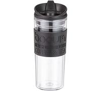 BODUM 11101-01S Travel Mug Insulated Plastic with Flip Lid 0.45 Litres , Brown