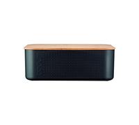 Bodum 11740 Bistro Bread Bin Small Bread Bin, Plastic, Wood, Black, 19.39 X 29.4 X 10.7