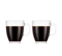 Bodum 12oz Bistro Coffee Mug Single-Wall Tempered Glass, 2 Pack, Clear