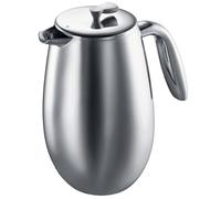 Bodum 1308-57 Columbia 8 Cup Double Wall French Press Coffee Maker, Stainless Steel, 1 Liter, 12 Ounce, Matt