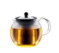 Bodum 1801-16 ASSAM Tea Press , Permanent Filter, Glass Handle, 1.0 L/34 oz) - Black/transparent