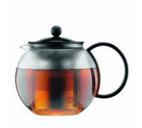 Bodum 34 Oz Assam Glass Tea Press With Stainless Steel Filter, Black Plastic Lid
