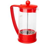 Bodum 34oz Brazil French Press Coffee Maker, High-Heat Borosilicate Glass, Red - Made in Portugal