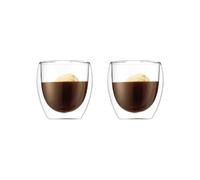 Bodum 8 oz Pavina Double Wall Glasses High Heat Borosilicate Glass 2 Pack Clear