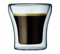 Bodum ASSAM Coffee Glass Set (Double-Walled, Dishwasher Safe, 0.1 L/4 oz) - Pack of 2, Transparent