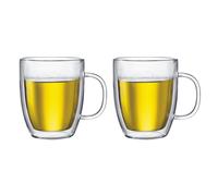 Bodum Bistro 2 Piece double wall 0.45 L 15 oz Jumbo Glass Mug Clear