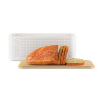 BODUM BISTRO Bread Box Large - White with Bamboo Lid
