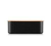BODUM BISTRO Bread Box Small - Black with Bamboo Lid