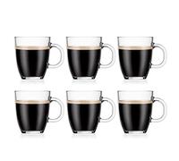 BODUM Glass 11239-10-2, 0.3Litre, 6-Piece Bistro Coffee Mug, Transparent