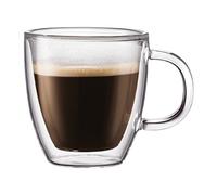 Bodum Bistro - Double Wall Thermo Glass Espresso Mug - For Hot and Cold Drinks - Transparent - Pack of 2 - 0.15l, 5oz