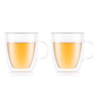Double Walled Mug Pack of 2 Bistro 450ml Coffee & Tee Cups Dishwasher Safe