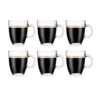 BODUM BISTRO Set of 6 - 350ml Coffee Glass Mugs