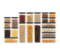 Bodum CANTEEN Food Storage Containers with Lids, Set of 20 in Four Sizes, BPA-Free Shatter-Resistant Plastic, Clear and Black, K12350-01