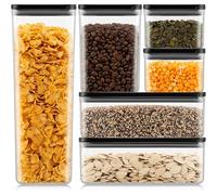 BODUM CANTEEN Set of 6 Storage Jars - Black Lid