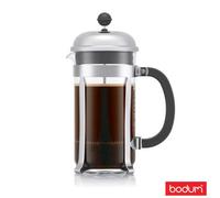 Bodum Chambord Cafetiere 8 Cup 1L French Press Coffee Maker, Heat-Resistant Borosilicate Glass, Stainless Steel Frame, Chrome