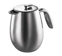 Bodum Double Wall French Press Columbia - 1,5L / 12 Cup Matt Coffee Maker - Stainless Steel - Dishwasher Safe Cafetiere