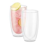 Bodum Double Wall Glasses pack of 2 PAVINA - 450ml Coffee Cups - Dishwasher Safe Thermal Cup - Mouth-blown Borosilicate Glass