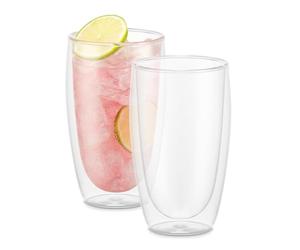 Bodum Double Wall Glasses pack of 2 PAVINA - 450ml Coffee Cups - Dishwasher Safe Thermal Cup - Mouth-blown Borosilicate Glass