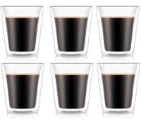Bodum Double-Walled Coffee And Tea Glasses Canteen - Patented Valve - 200 Ml - 6 Pieces