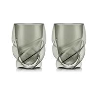 Bodum Double Walled Glasses Pack Of 2 Pavina Paris Transparent Grey - 270 Ml Cups - Dishwasher Safe Thermal Cup - Mouth-Blown