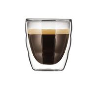 Bodum PILATUS Glass Set (Double-Walled, Isolated, Dishwasher Safe, 0.08 L, 3 oz) - Pack of 2, Transparent