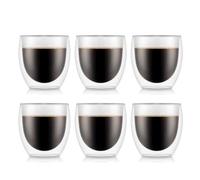 Bodum PAVINA Set of 6 - 250ml Double Walled Thermo Glasses - Small