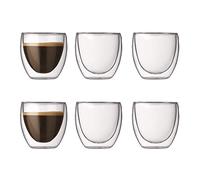 Bodum PAVINA Double Walled Thermo Glasses 0.08 L, 2.5 oz, 6 Count (Pack of 1)