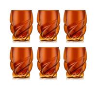 Bodum Double Walled Glasses Pack of 6 PAVINA Paris Transparent Red - 270ml Cups - Dishwasher Safe Thermal Cup - Mouth-Blown Borosilicate Glass
