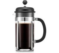 Bodum French Press Caffettiera Black - 1L / 8 Cup Coffee Maker - Durable Glass & Stainless Steel Filter - BPA-Free Dishwasher Safe Percolator - Cafetiere Made in Portugal