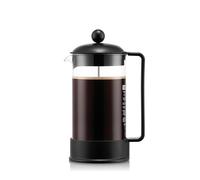 Bodum French Press Brazil - 1L / 8 Cup Coffee Maker - Durable Glass & Stainless Steel Filter - BPA-Free Dishwasher Safe - Classic Cafetiere - Made in Portugal