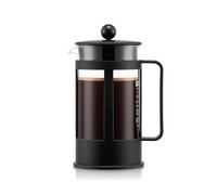 Bodum French Press Kenya - 1L / 8 Cups Manual Coffee Maker - Heat-Resistant Glass & Stainless Steel - Dishwasher Safe Cafetiere - Made in Portugal